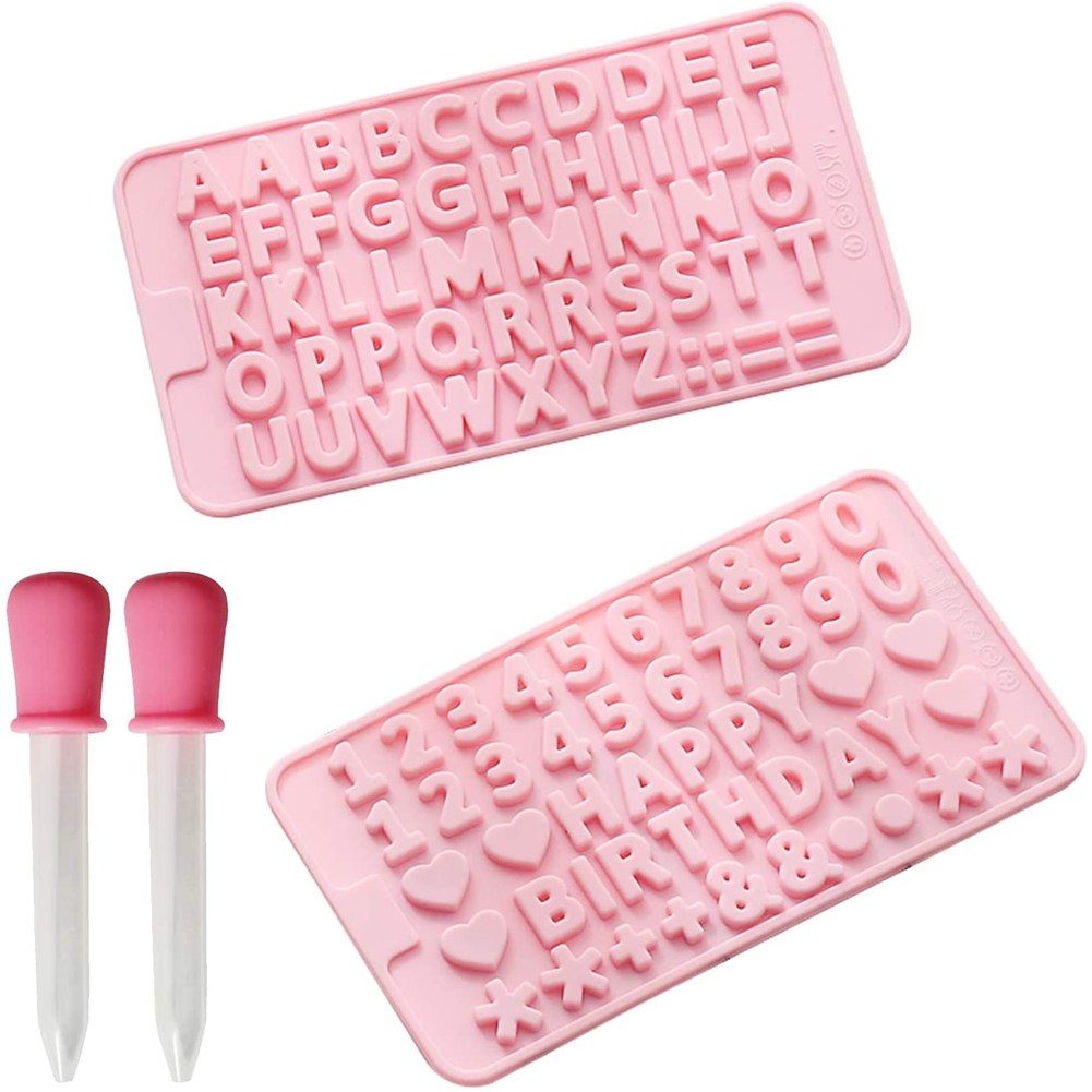 

2pcs Silicone Mold Happy Birthday DIY Chocolate Mold Clay for Baking Tools, 501 Original