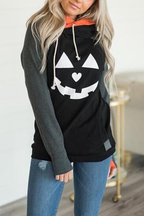 Fashion Halloween Pumpkin Hoodie - Shop Trendy Women's Clothing | LoverChic