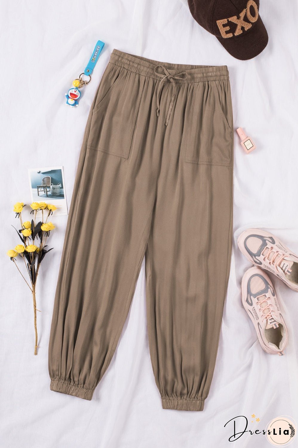 Drawstring Waist Joggers with Pockets