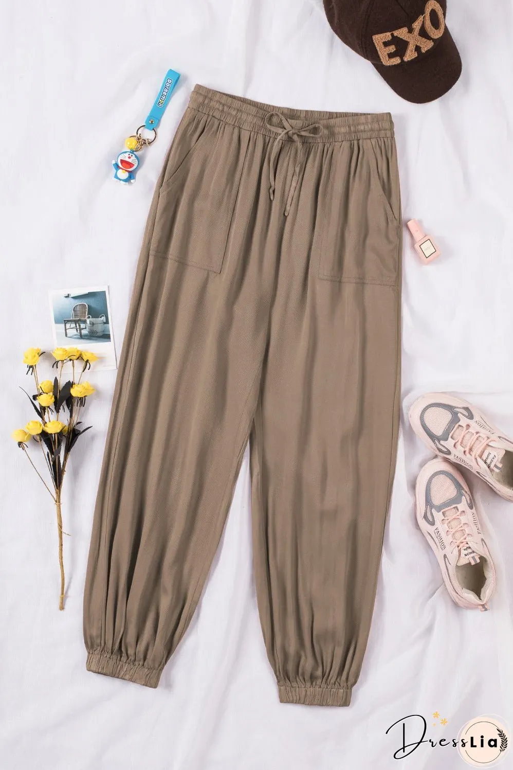 Drawstring Waist Joggers with Pockets