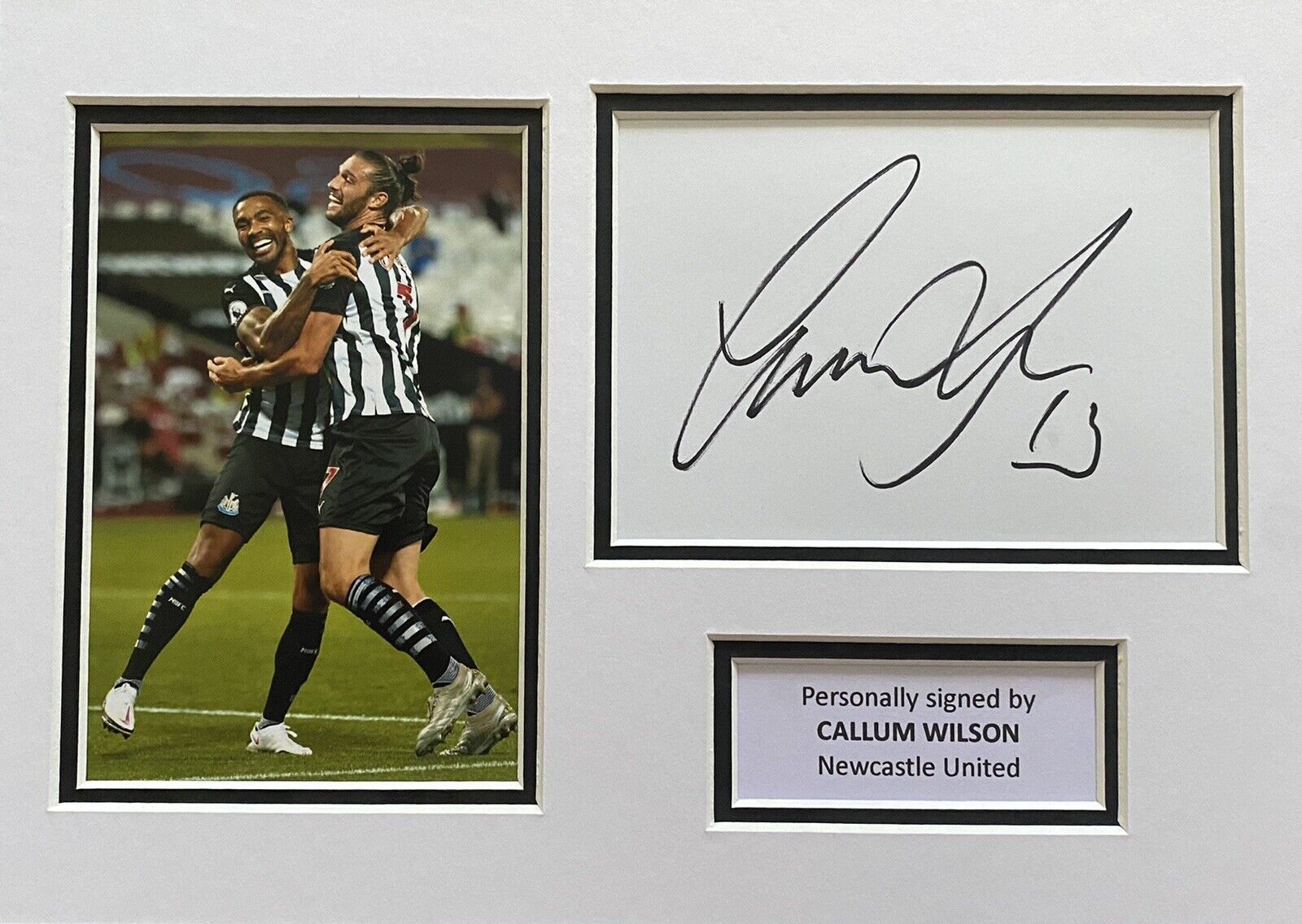 Callum Wilson Hand Signed White Card In A4 Newcastle United Mount Display