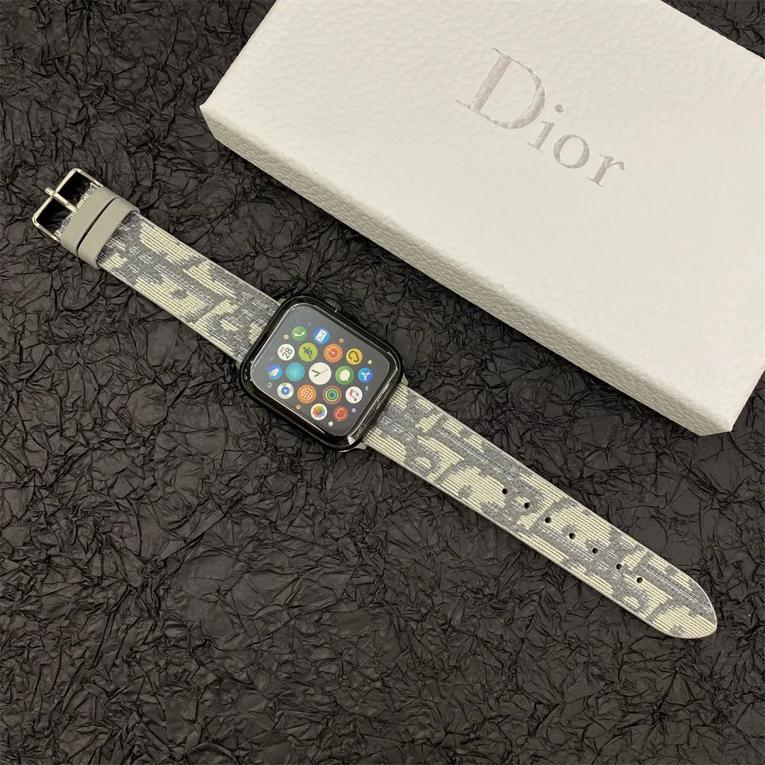 Christian Dior Premium Jacquard Fabric Apple Watch Full Series Replacement Straps