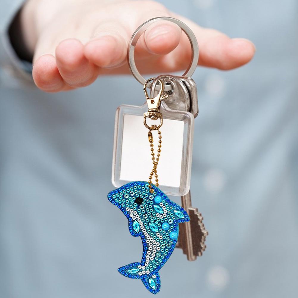DIY Diamond Painting Keychain5pcs/Set Dolphin Bag Keychain Jewelry Gift