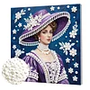 uk.everydayedeals DIY Pearl Painting With Frame - Handmade Self-Adhesive Pearls - Lady(25*25cm)