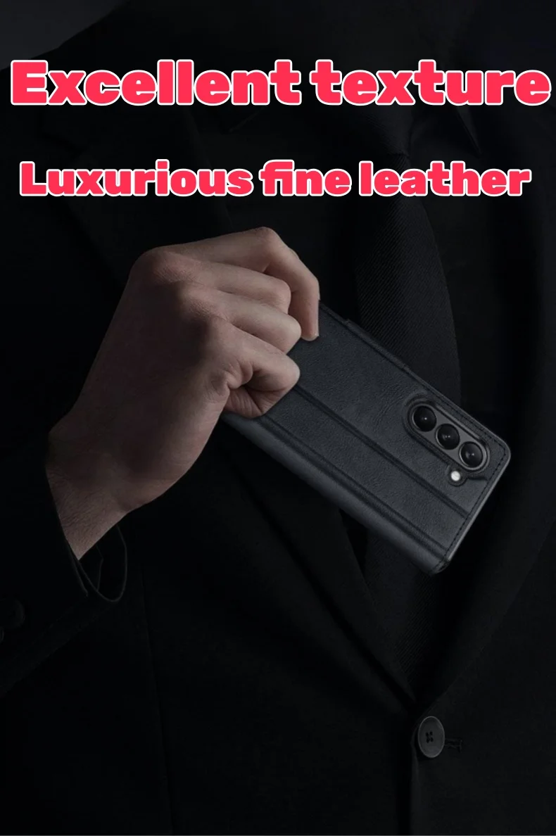 Suitable for Samsung Fold series magnetic buckle bracket folding leather case all-inclusive mobile phone case