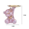 Bear Storage Tray Bear Tray Statue Decorative Jewelry Candy Tray for Home Office