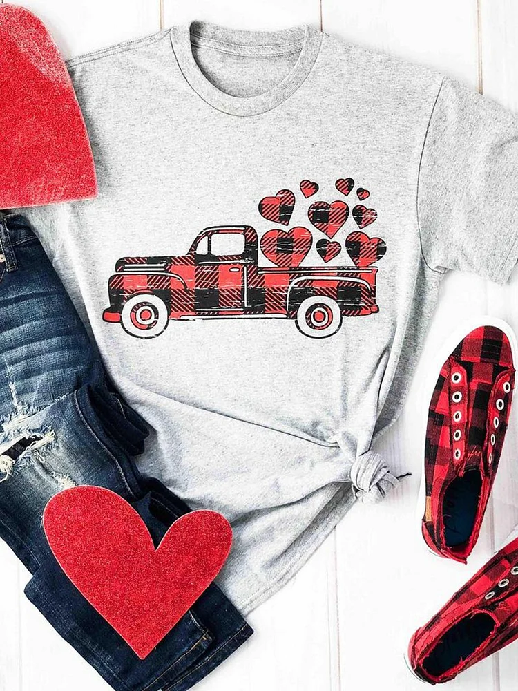 Bestdealfriday Valentine's Truck Graphic Tee