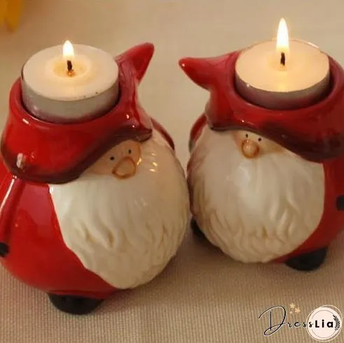 Cute Santa candle holder Xmas  Christmas party