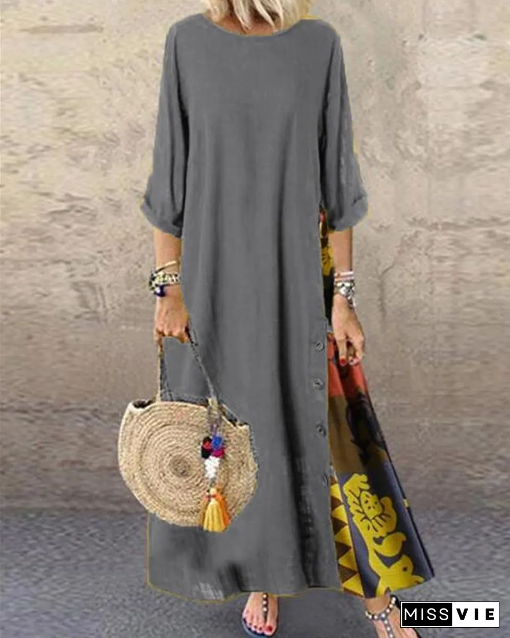 Women's Swing Dress Print Maxi Long Dress