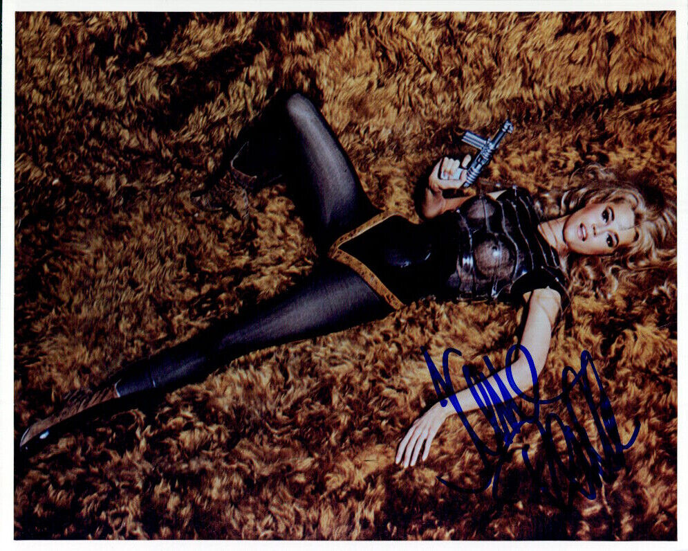 Jane Fonda (Barbarella) signed 8X10 Photo Poster painting