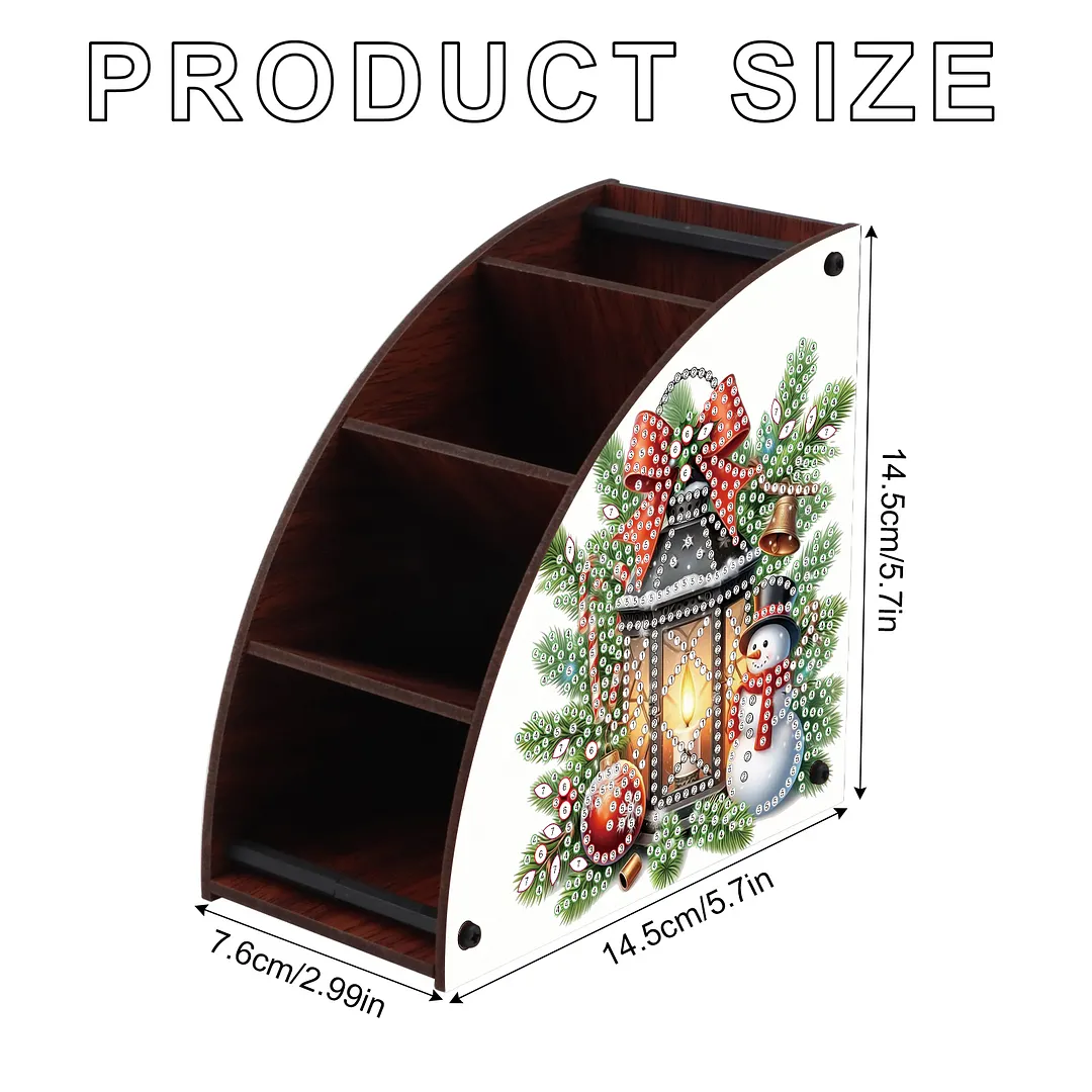 DIY Diamond Painting Kit Triangle Shaped Organizer Box Christmas Lamp Wooden Box