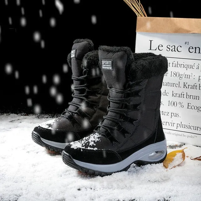 Womens Plus Size Boots Platform High Quality Keep Warm Flat Snow Boots Waterproof Comfortable Thicken Winter Shoes Women