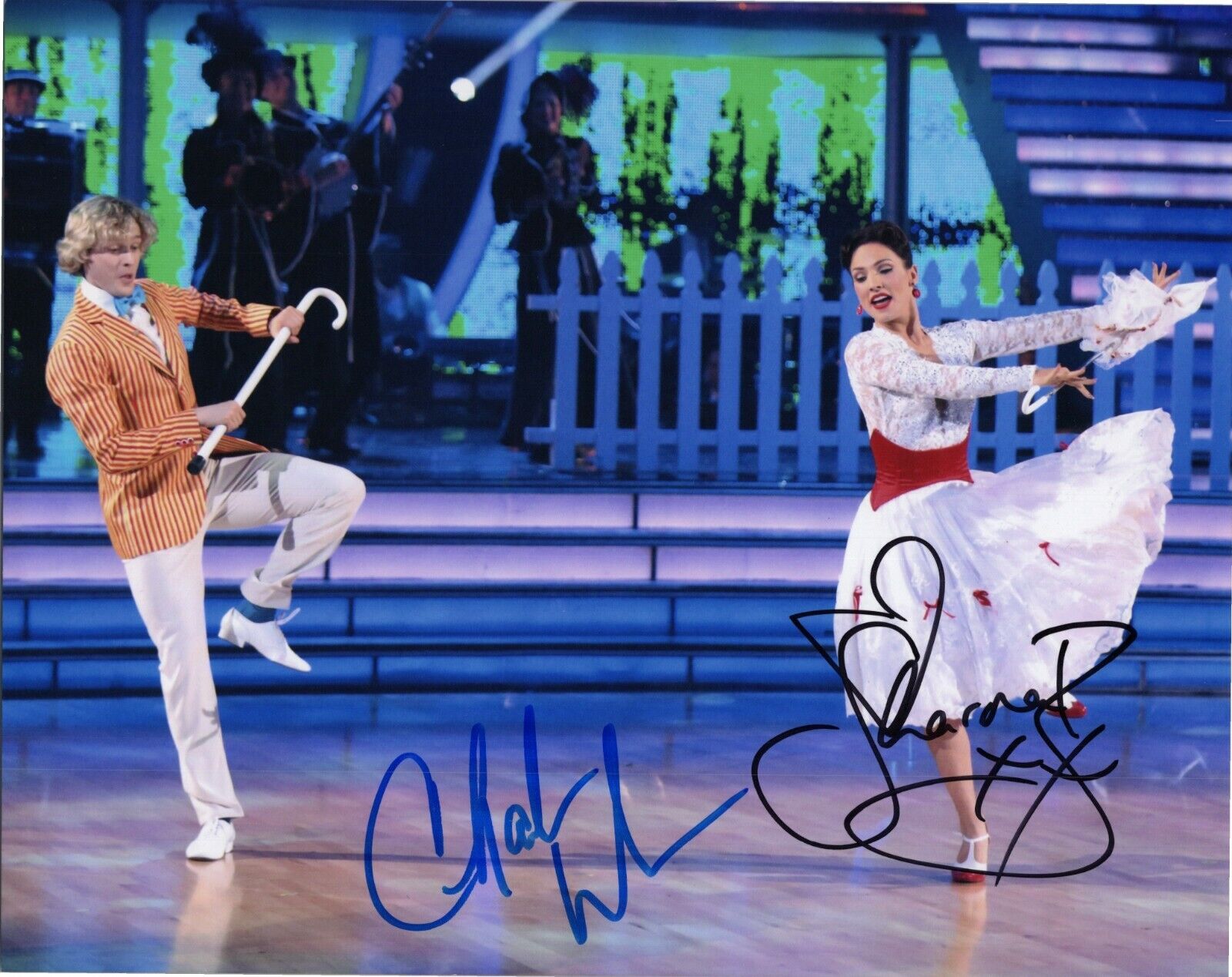 ~ CHARLIE WHITE & SHARNA BURGESS Authentic Hand-Signed DWTS