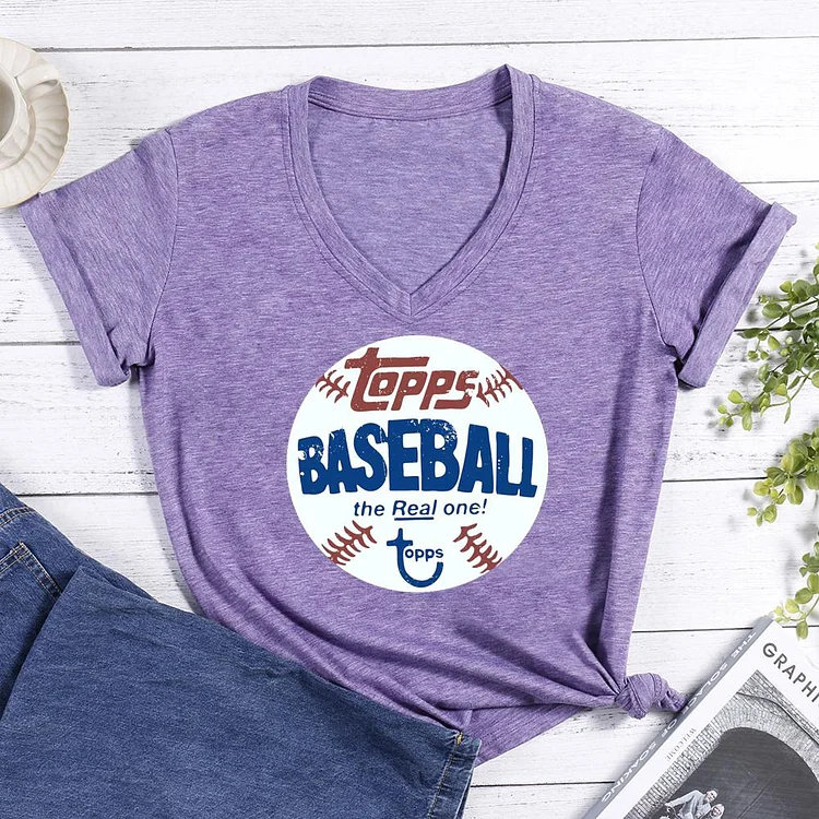 baseball V-neck T Shirt-Annaletters