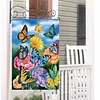 DIY Diamong Painting Double Sided Drills Garden Flags Outdoor Decor Holiday Garden Decorations Kit(Butterfly Flower)