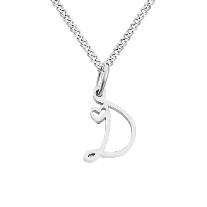 Stainless Steel Minimalist Plating Letter Solid Color Pendant Necklace
