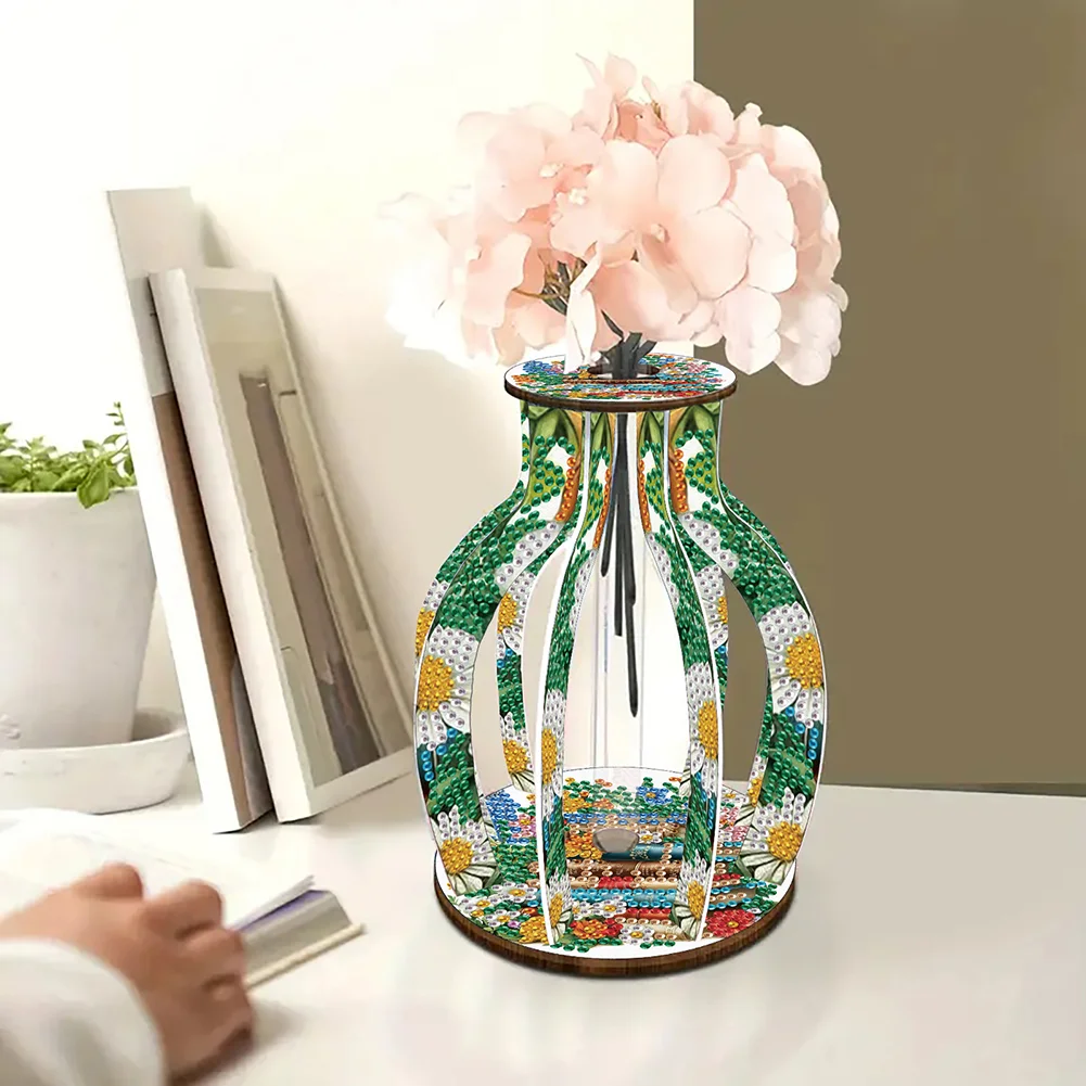 Book Diamond Painting Kit DIY Vase Wooden 3D Craft Mosaic Art Decoration
