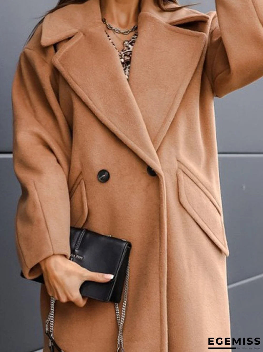 Long Sleeve Shift Casual Lapel Outerwear | EGEMISS