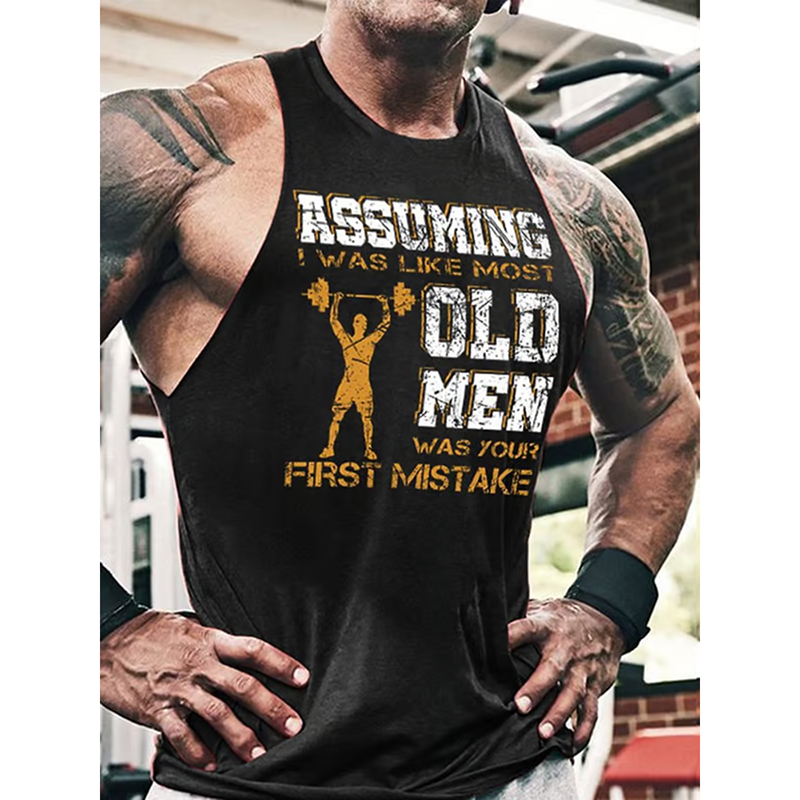 Assuming Was Like Most Old Mena Was Your First Mistake Inspired Print Vintage Vest