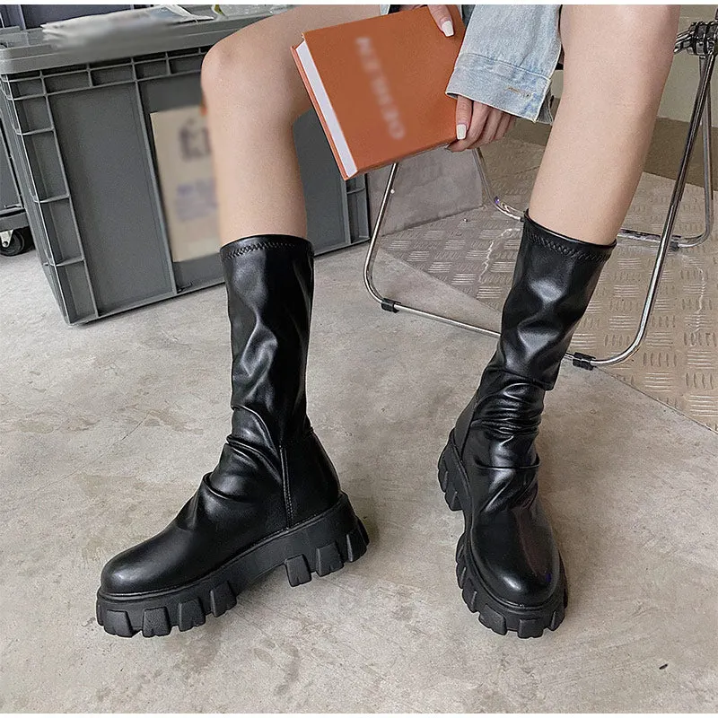 Women Long Boots Over the knee Ladies Luxury Fashion Autumn Winter Shoes Platform Fashion Woman Footwear Slip On 2021 New