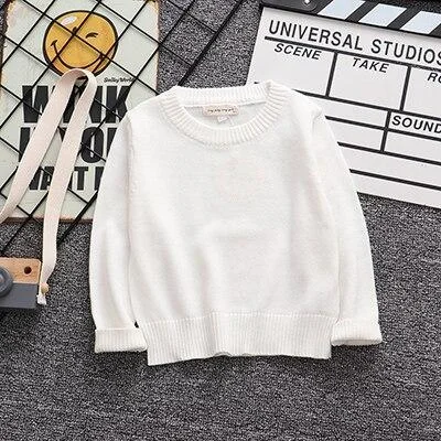 Spring Autumn Candy Color Baby Boys Girls Knitted Sweaters 2021 New Children Long Sleeve Boys Girls Boys Base Shirt 1-6Years
