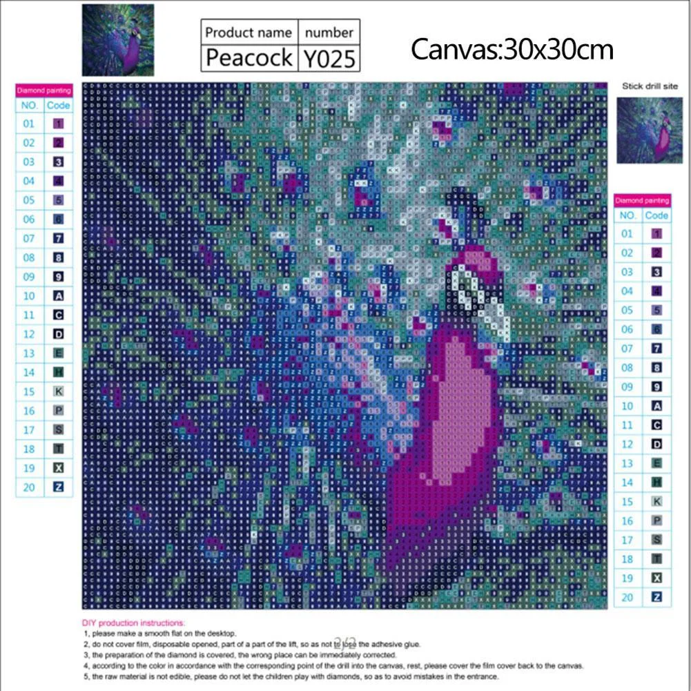 Diamond Painting - Full Round Drill - Peacock(30*30cm)