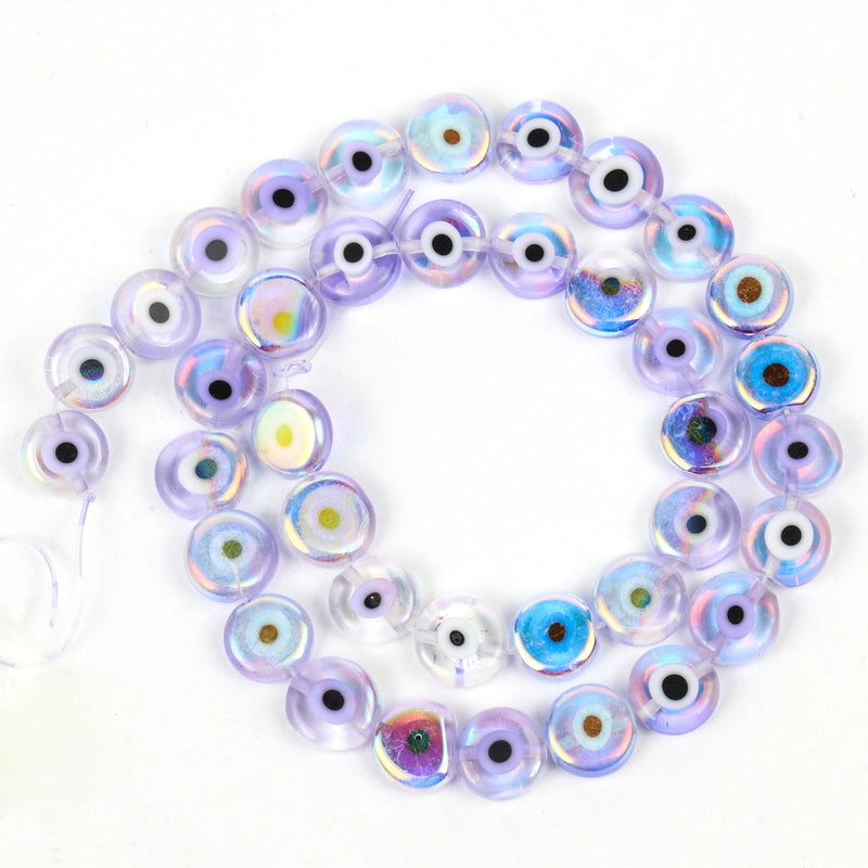 New 6/8/10mm Multi-Color Flat Devil Eye DIY Bracelet Accessories Semi-Finished Products In Stock Mixed Batch