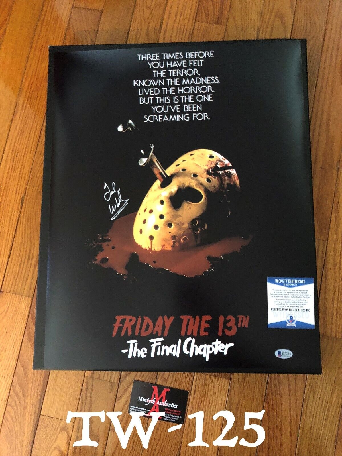 TED WHITE AUTOGRAPHED SIGNED 16x20 Photo Poster painting! JASON! FRIDAY THE 13TH! BECKETT COA!