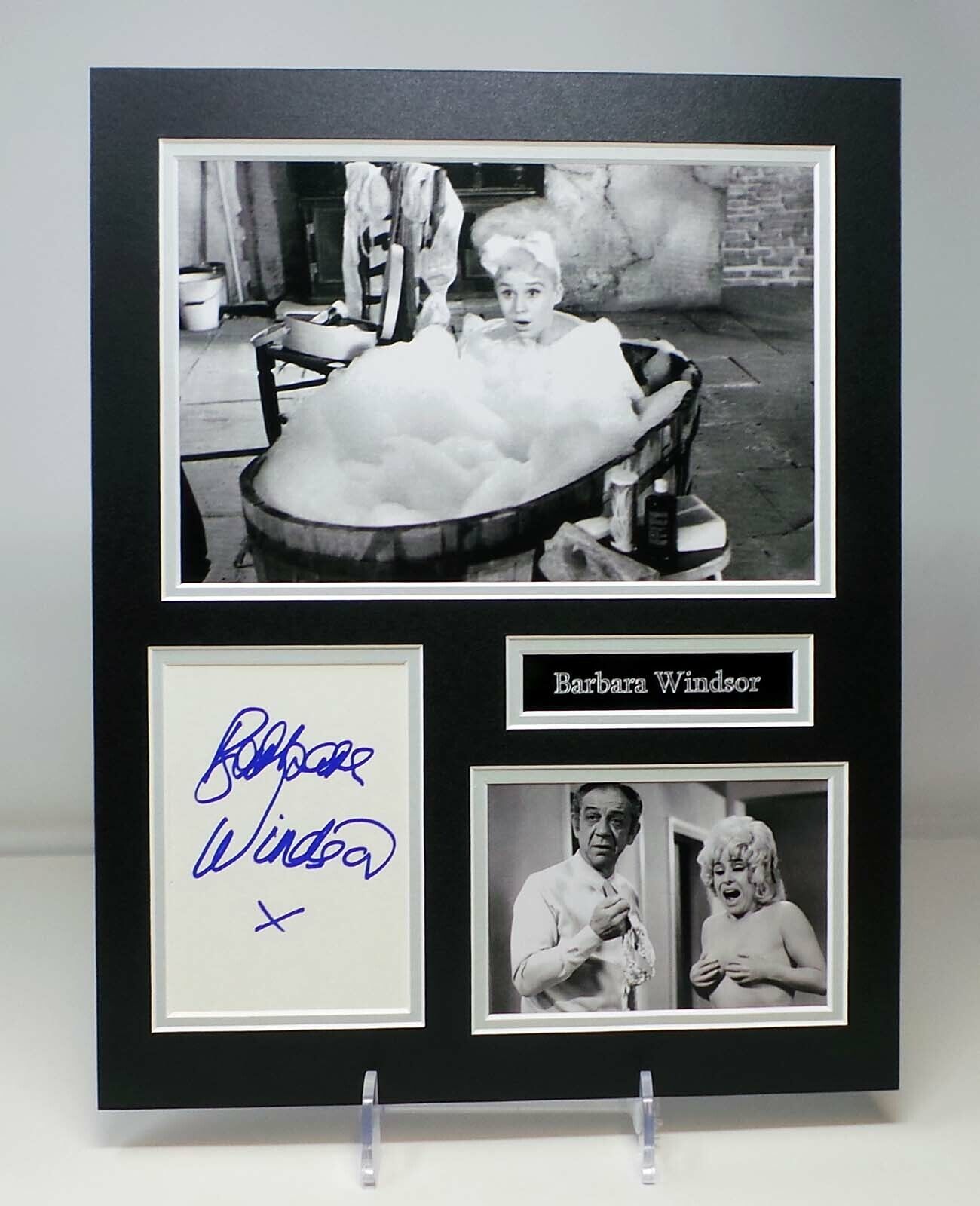 Barbara WINDSOR Signed Mounted Photo Poster painting Display 1 AFTAL RD COA Carry On Film Legend