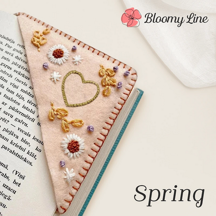 Personalized Embroidered Corner bookmark