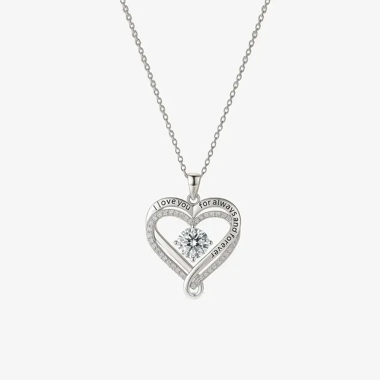 For Love - Find You Sooner & Love You Longer Diamond Double Hearts Necklace