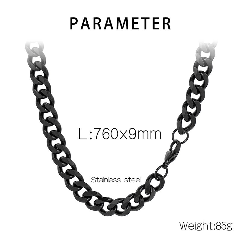 Hiphop Hip Hop Men & Women Trendy Stainless Steel Six-Sided Grinding Necklace