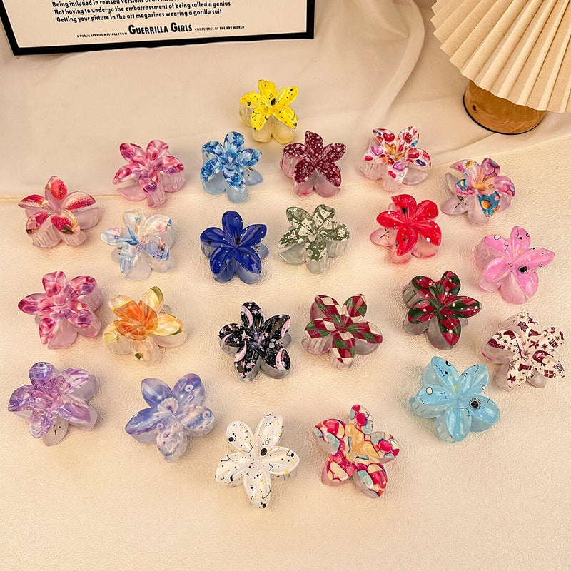 Elegant Women's Flower Plastic Hair Claws