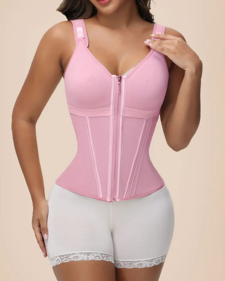 Extreme Latex Corset Waist Vest With Bra