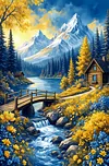 Luxury AB Velvet Diamond Painting Kit - Landscape