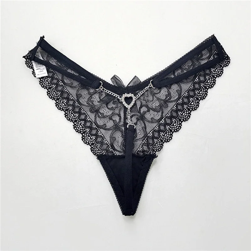 Billionm Cotton Sexy Panties Metal Chain Briefs Thin Thongs Erotic Women's Underwear Low Waist Traceless Seamless Girls G-Strings