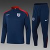 Joyfball 2024/2025 England Half-Pull Training Suit Royal Blue Football Shirt 1:1 Thai Quality
