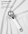 Portable Ice Cooling Refrigerating Pad Mini Handheld Fan,USB Rechargeable Battery Operated 3 Speeds with Base and Desk Fan Option, Ideal for Home Office Makeup and Travel for Women and Men