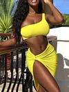 Solid Color One Shoulder Two Piece Skirt Suits