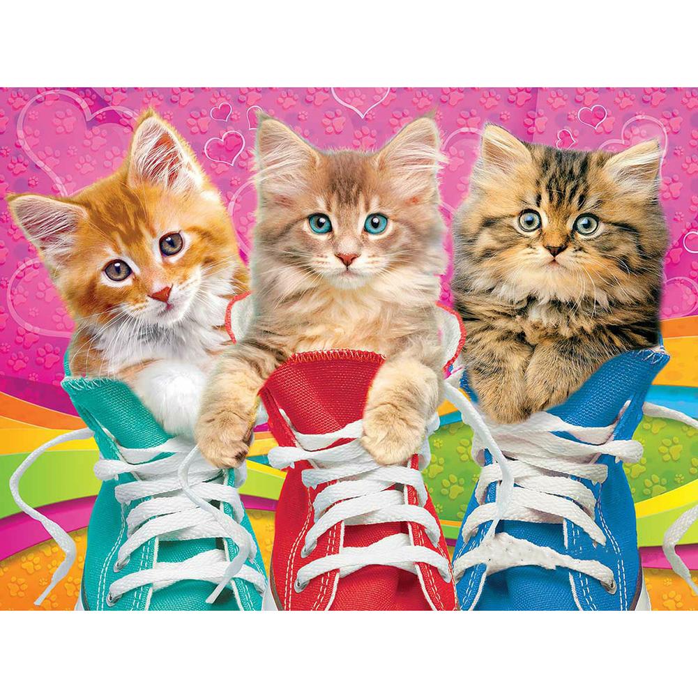 

30x40cm Round Drill Diamond Painting-Creative Cat Shoe, 501 Original