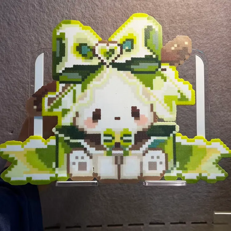 Green Glitter Pocha Pixel Pattern Fuse Bead Kit  | Cute DIY Fuse 3062 Beads Set