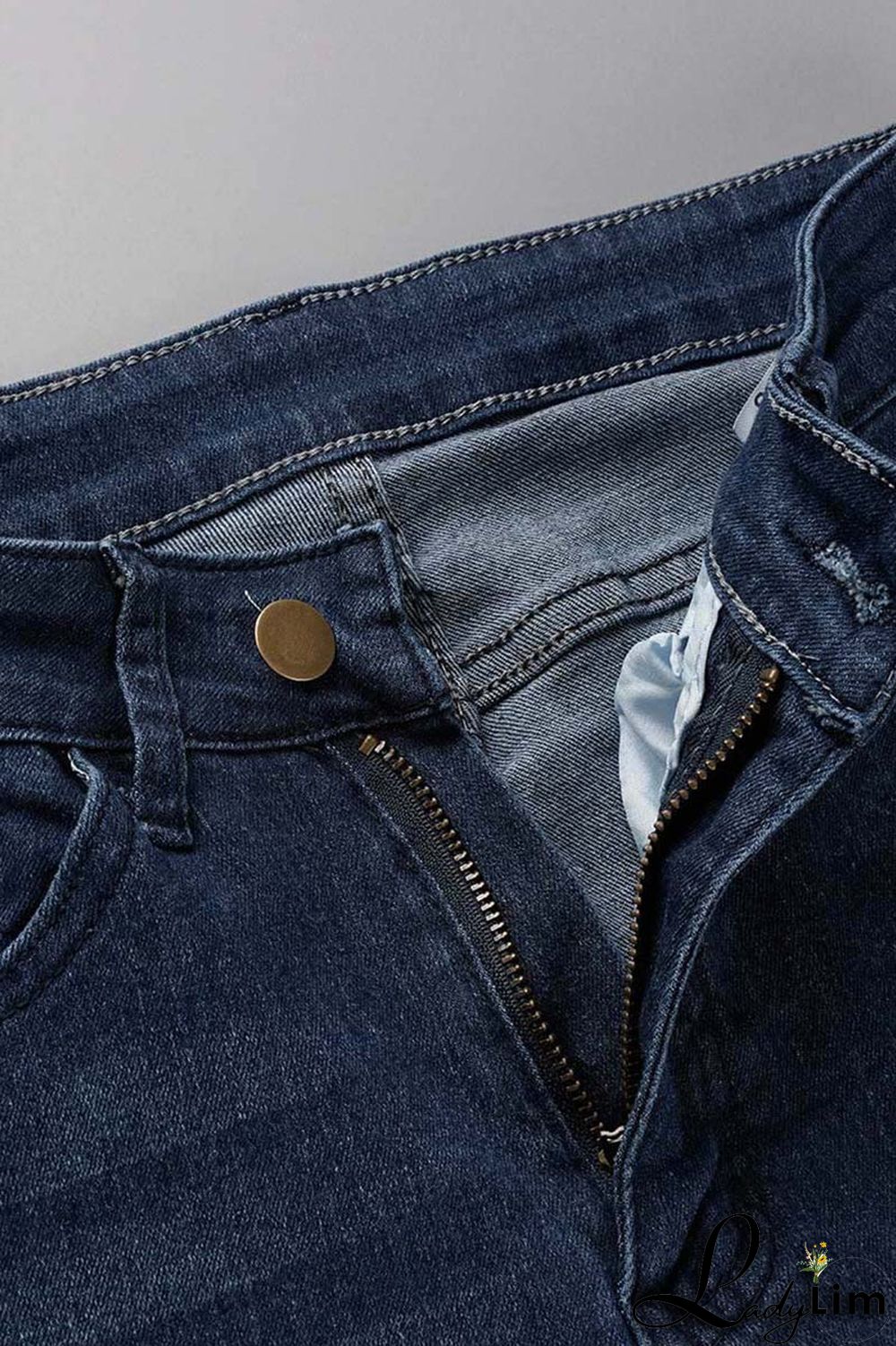 Black Street Solid Patchwork Plus Size Jeans