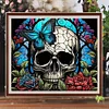 Diamond Painting -DIY Round Drill Stained Glass Skull(50*45 CM)