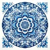 Blue And White Porcelain-Mandala-14CT Stamped Cross Stitch 40*40cm/15.75*15.75in