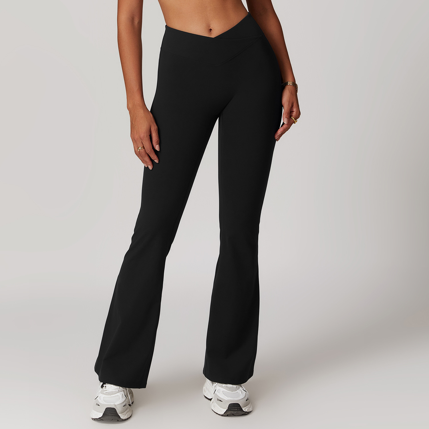 Akayes Women Yoga Flare Leggings High Waist Fitness Gym Buttock Lifting Workout Wide-Leg Pants Outdoor Train Sport Tights Dance Pilates