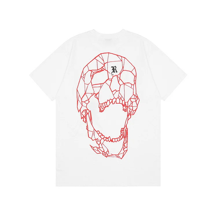 Punk High Street 3D Skull Print Hip-Hop Short-Sleeved T-Shirt at Hiphopee