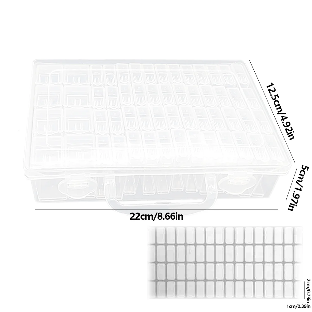 48 Slots Container Case Clear DIY Craft Storage for Embroidery Tools
