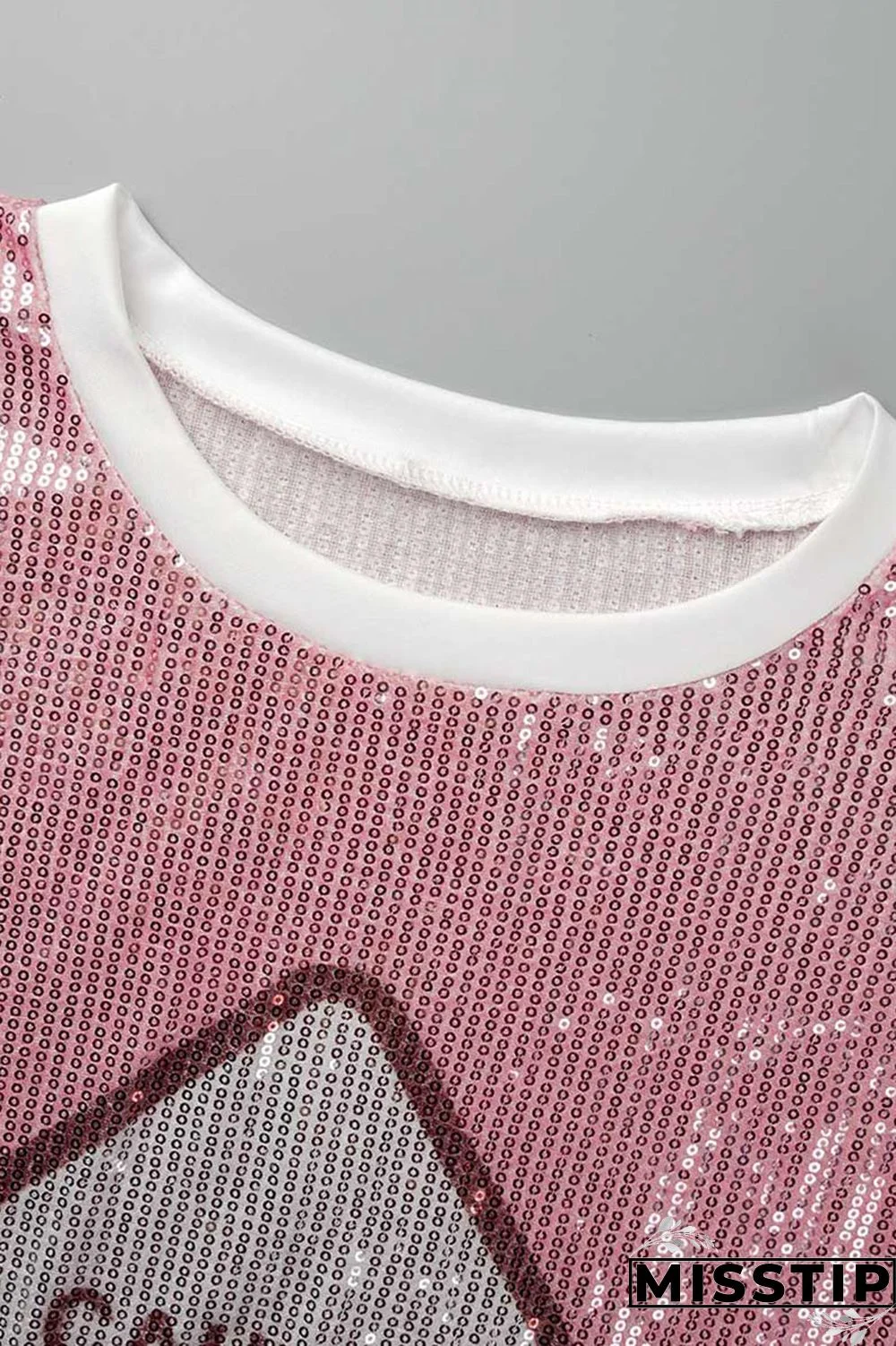 Rose Red Fashion Casual Patchwork Sequins O Neck A Line Dresses