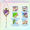 2 pi&egrave;ces croix croix DIY peinture acrylique diamant art carillons &agrave; vent avec pendentif en cristal et diamant pendentif suspendu double face pour adultes pour d&eacute;butants d&eacute;coration jardin maison