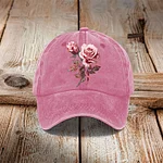 Unisex Retro Breast Cancer Awareness Floral Print Hat - Image 2